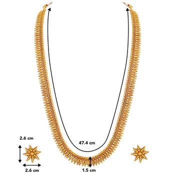 Aheli traditional maharani haar necklace with earrings festive bridal wear jewellery set 4