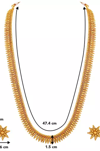 Aheli traditional maharani haar necklace with earrings festive bridal wear jewellery set