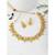 Aheli green & pink studded round necklace choker with earrings traditional jewellery sets