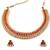Aheli traditional red studded traditional choker necklace & earrings jewellery set