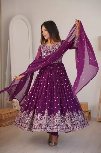 Stylish Anarkali Suit Set Floral Kurti Suit Set