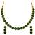 Aheli green choker necklace with drop earrings traditional jewellery set