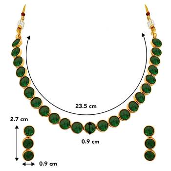 Aheli green choker necklace with drop earrings traditional jewellery set 4