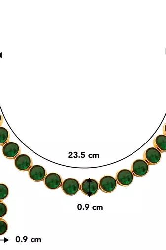 Aheli green choker necklace with drop earrings traditional jewellery set