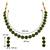 Aheli green choker necklace with drop earrings traditional jewellery set