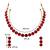 Aheli red choker necklace with drop earrings traditional jewellery set