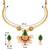 Aheli red green pearl necklace earrings set indian traditional ethnic jewellery set