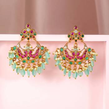 Aheli rani pink traditional ethnic dangle earrings for women 1