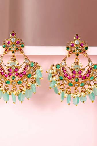 Aheli rani pink traditional ethnic dangle earrings for women