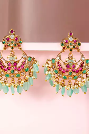Aheli rani pink traditional ethnic dangle earrings for women
