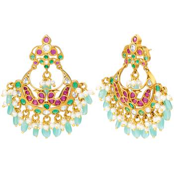 Aheli rani pink traditional ethnic dangle earrings for women 3