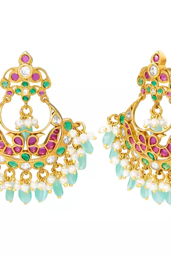 Aheli rani pink traditional ethnic dangle earrings for women
