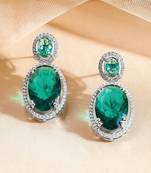 Aheli green stylish oval shaped drop earrings for women