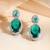 Aheli green stylish oval shaped drop earrings for women