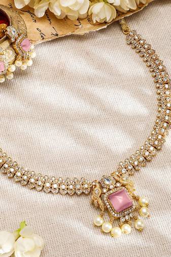 Aheli traditional necklace with earrings ethnic jewelry set for women