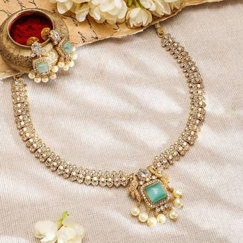 Aheli traditional ethnic necklace earrings set for women 1