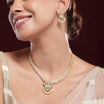 Aheli traditional ethnic necklace earrings set for women 2
