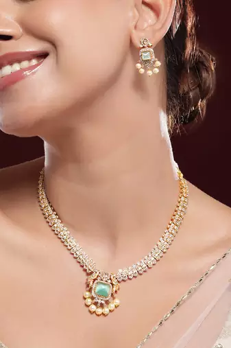 Aheli traditional ethnic necklace earrings set for women