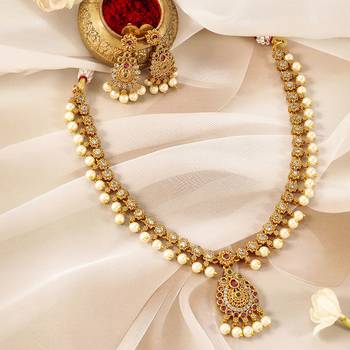 Aheli traditional ethnic necklace earrings set for women 1