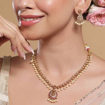 Aheli traditional ethnic necklace earrings set for women 2
