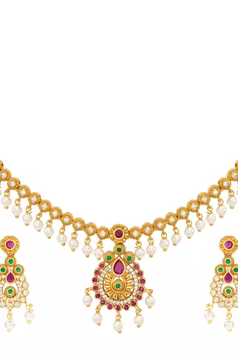 Aheli traditional ethnic necklace earrings set for women