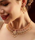 Aheli traditional ethnic necklace and earrings set for women for weddings and special occasions