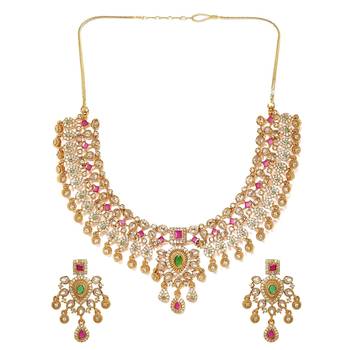 Aheli traditional ethnic necklace and earrings set for women for weddings and special occasions 3