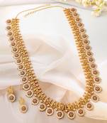Aheli indian traditional coin tessel long necklace earrings set for women