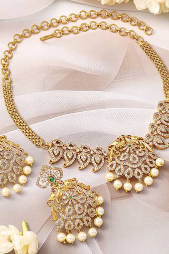Aheli traditional necklace earrings set for women indian ethnic jewelry