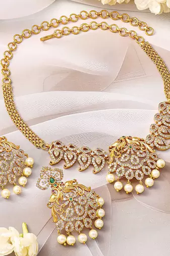 Aheli traditional necklace earrings set for women indian ethnic jewelry