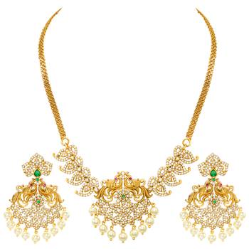 Aheli traditional necklace earrings set for women indian ethnic jewelry 2