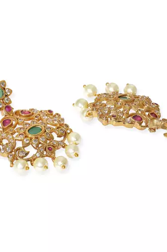 Aheli ethnic long necklace earrings set for women traditional indian temple jewelry