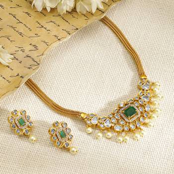 Aheli ethnic necklace earrings set traditional jewelry for women 1