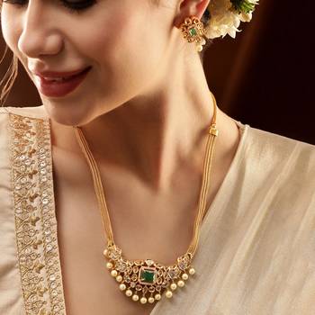 Aheli ethnic necklace earrings set traditional jewelry for women 2