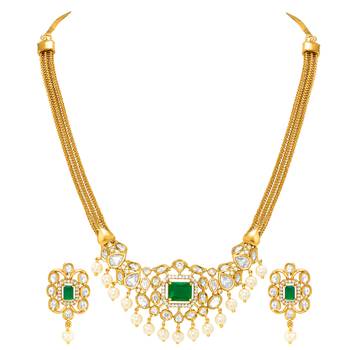 Aheli ethnic necklace earrings set traditional jewelry for women 3