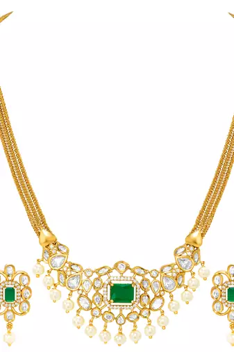 Aheli ethnic necklace earrings set traditional jewelry for women