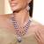 Aheli blue triple layered necklace and earrings set for women
