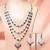 Aheli blue triple layered necklace and earrings set for women