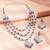 Aheli blue triple layered necklace and earrings set for women