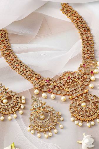 Aheli traditional indian jewelry set for women necklace with earrings set