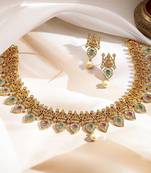 Aheli traditional goddess motif necklace and earrings jewelry set for women