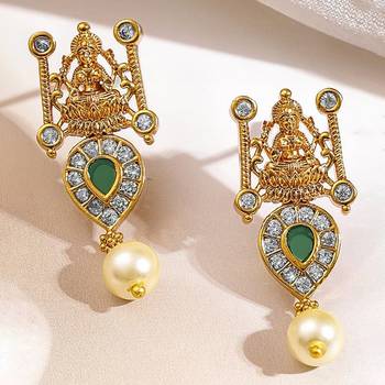 Aheli traditional goddess motif necklace and earrings jewelry set for women 4