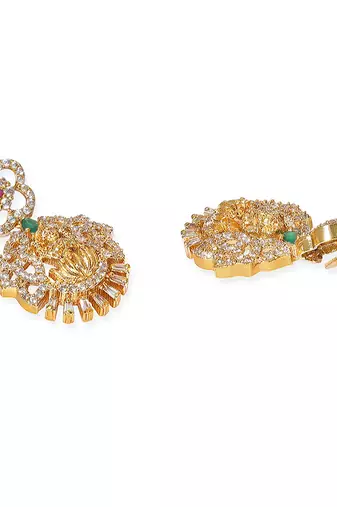 Aheli ethnic lakshmi design necklace and earrings set for women jewelry