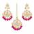 Aheli traditional kundan chandbali earrings with maang tikka jewellery set for women