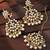 Aheli traditional kundan pearl wedding chandbali earrings with maang tikka jewellery set for women