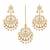 Aheli traditional kundan pearl wedding chandbali earrings with maang tikka jewellery set for women