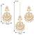 Aheli traditional kundan pearl wedding chandbali earrings with maang tikka jewellery set for women