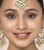 Aheli kundan chandbali earrings with maang tikka traditional jewellery set for women