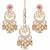 Aheli kundan chandbali earrings with maang tikka traditional jewellery set for women