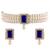Aheli blue indian traditional crystal pearl beaded choker necklace jewellery set